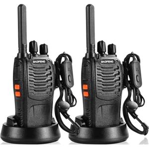 Suoyee BF-88X Walkie Talkie professionale PMR446, Walkie Talkie bidirezionale a 16 canali a lunga portata con caricatore USB e auricolari, ideale per il gioco dei bambini e il lavoro degli adulti