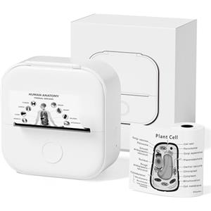 Phomemo T02 Mini Stampante Termica,Mini Printer Bluetooth con 1 Rotoli di carta,Stampante Adesivi per Scolari,Mini Printer per iOS Android