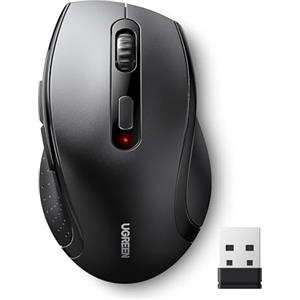 UGREEN Mouse Wireless Ergonomico 2.4GHz Ricevitore USB 4 Livelli 1600 DPI Botón de Silencio, Compatibile con PC Computer MacBook Laptop Windows 11 10 macOS Linux