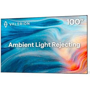 Valerion Schermo Fresnel da 100" con Rifiuto della Luce Ambientale (ALR), Guadagno di 1,8 dB, Resistenza Alla Luce Ambientale dell'85%, Design Anti-Macchia, Cornice Fissa 16:9 Per Proiettore A Lunga Gittata