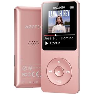 AGPTEK Lettore MP3 32GB, Bluetooth 5.3, Lettore Musicale HiFi senza Perdite con Autonomia Ultra-Lunga di 70 Ore, Portatile con Altoparlante Integrato, Radio FM e Registratore