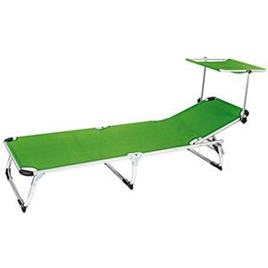 AVANTI TRENDSTORE - Beach - Sdraio a 3 gambe d'appoggio e tettuccio parasole, con telaio in alluminio e tessuto in rete traspirante verde. Dimensioni LAP 189x29-105x60 cm (Verde)