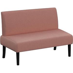 Yaheetech Divano a 2 Posti Moderno Divanetto da Salotto Senza Braccioli Sedia a Coste con Gambe in Legno per Soggiorno Ufficio 109,5 × 62 × 84,5 cm Rosa