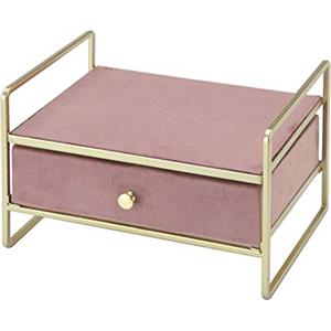 Baroni Chic Portagioie in Velluto Cassetto Cipria 21.5X14X13cm