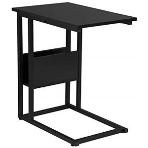 WOLTU Tavolino Laterale da Divano Piccolo Tavolo da Caffè per Salotto in MDF e Ferro Colore Nero TS79sz