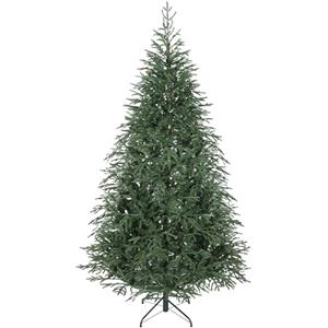 HOMCOM Albero di Natale 210 cm Artificiale con 2942 Rami Ignifughi, Albero Abete di Natale Folto Realistico con Base in Metallo Pieghevole, Facile Montaggio, per Casa e Interni, Verde