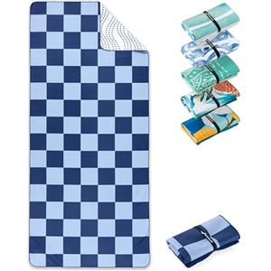 Fit-Flip Telo Mare microfibra - leggero, fine e ad asciugatura rapida - asciugamano microfibra grande - teli antisabbia da spiaggia - 100% riciclato - Checkerboard 160x90cm