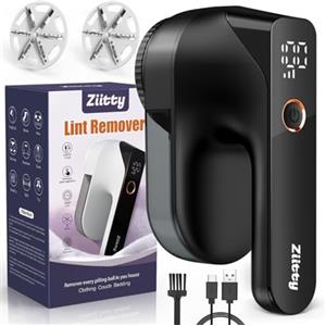 Ziitty Levapelucchi Elettrico, Rimuove i Pelucchi per 3 Livelli di Potenza Regolabili, Taglia Pelucchi a 6 Lame per vari Tessuti Perfetto per i Regali di Famiglia per le Donne(Nero)