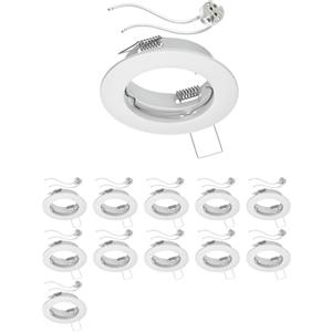 ledscom.de 12 cornici da incasso a soffitto FERE cornice da incasso bianca opaca (LED/alogena/MR16/50mm) incl. presa GU5.3