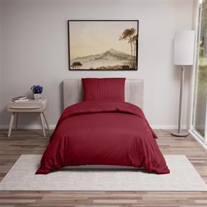 Dreamzie Copripiumino Singolo 135x200 cm con 1 Federe 50x70 cm - Borgogna - Set Copripiumino Singolo 135x200