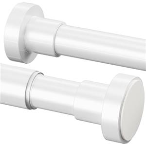 GDEVKHN 1 asta doccia senza foratura, asta appendiabiti regolabile senza foratura, asta telescopica per armadio, bagno, balcone, tenda da doccia, 48-68 cm, φ25 mm, colore bianco