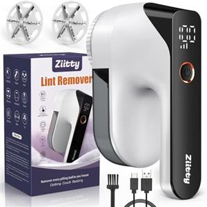 Ziitty Levapelucchi Elettrico, Rimuove i Pelucchi per 3 Livelli di Potenza Regolabili, Taglia Pelucchi a 6 Lame per vari Tessuti Perfetto per i Regali di Famiglia per le Donne(Bianco)