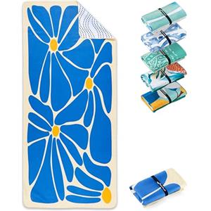Fit-Flip Telo Mare microfibra - leggero, fine e ad asciugatura rapida - asciugamano microfibra grande - teli antisabbia da spiaggia - 100% riciclato - Groovy Flowers 160x90cm