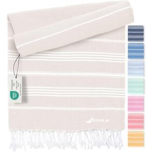Fit-Flip Telo hammam - asciugamano mare cotone antisabbia XXL - asciugatura rapida - teli sauna fouta, asciugamani spiaggia ideale come sarong e per doccia - Sabbia - 100x200cm Sultan