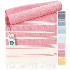 Fit-Flip Telo hammam - asciugamano mare cotone antisabbia XXL - asciugatura rapida - teli sauna fouta, asciugamani spiaggia ideale come sarong e per doccia - Corallo - 100x200cm Diamond