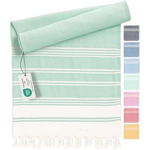 Fit-Flip Telo hammam - asciugamano mare cotone antisabbia XXL - asciugatura rapida - teli sauna fouta, asciugamani spiaggia ideale come sarong e per doccia - Aqua - 100x200cm Diamond