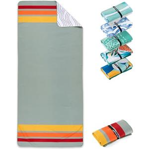 Fit-Flip Telo Mare microfibra - leggero, fine e ad asciugatura rapida - asciugamano microfibra grande - teli antisabbia da spiaggia - 100% riciclato - Retro Stripes 160x90cm