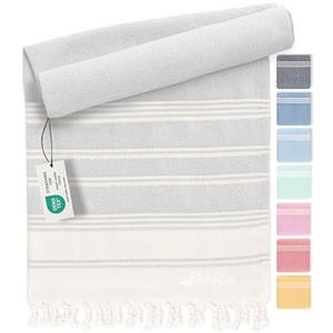 Fit-Flip Telo hammam - asciugamano mare cotone antisabbia XXL - asciugatura rapida - teli sauna fouta, asciugamani spiaggia ideale come sarong e per doccia - Grigio Chiaro - 100x200cm Diamond