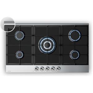 Klarstein Verosteel Piano Cottura Gas 5 Fuochi - 10400W, Vetro & Acciaio Inox, 90cm, GPL/Naturale, Accensione Elettrica, Sicurezza Fiamma, Fornello a Gas, Kit Incluso