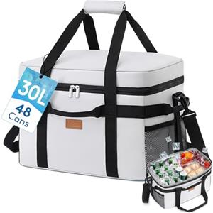 Lifewit Borsa Termica, Borsa Frigo Grande per Uomini Donne, Cooler Bag Portatile con Manici Multipli, Borsa Porta Pranzo, Lunch Bag per Picnic, Campeggio, Barbecue, Grigio Seta, 30L