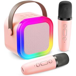 Fede Karaoke per Bambini, Regalo Bambina 3-12 Anni Microfono Bambini Giochi Regali Bambina 3-12 Anni Karaoke con 2 Microfono Bluetooth Giocattoli Regalo Bambino 3-12 Anni