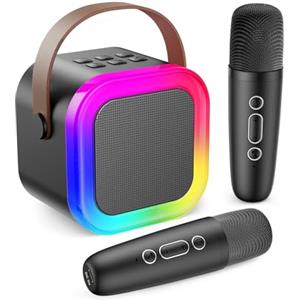 Fede Karaoke per Bambini, Regalo Bambina 3-12 Anni Microfono Bambini Giochi Regali Bambina 3-12 Anni Karaoke con 2 Microfono Bluetooth Giocattoli Regalo Bambino 3-12 Anni