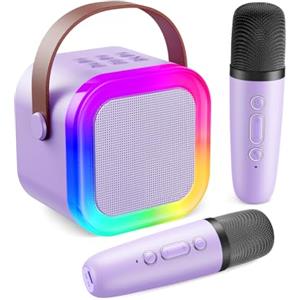 Fede Karaoke per Bambini, Regalo Bambina 3-12 Anni Microfono Bambini Giochi Regali Bambina 3-12 Anni Karaoke con 2 Microfono Bluetooth Giocattoli Regalo Bambino 3-12 Anni