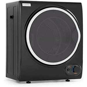 KLARSTEIN Jet Set 2500 - Asciugatrice a Evacuazione, Carico Frontale, 850 W, Posizionamento Libero/Incasso, Classe C, 2,5 kg, Elemento PTC, Fino a 60 °C, Timer: 20-200 Minuti, Compatta, Nero