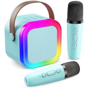 Fede Karaoke per Bambini, Regalo Bambina 3-12 Anni Microfono Bambini Giochi Regali Bambina 3-12 Anni Karaoke con 2 Microfono Bluetooth Giocattoli Regalo Bambino 3-12 Anni