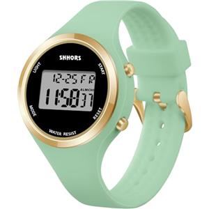 AOOSU Orologio Digitale da Donna, Orologio da Donna con Sveglia, Cinturino in Silicone, Quadrante Luminoso, Visualizzazione Della Data, Adatto per Il Tempo Libero o lo Sport (Verde Matcha)