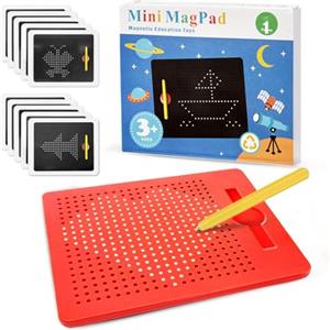 AMFUN Tavolo da Disegno Magnetico, Magico Gioco Magnetico, Lavagna Magnetica per Bambini, da Portare con sé, Bambini Giocattolo Educativo per dai 3 Anni in su (Rosso)