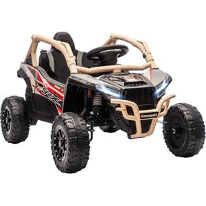 AIYAPLAY Macchina Elettrica per Bambini UTV KAWASAKI TERYX KRX, 12V Fuoristrada Auto per Bambini con 2 Motori, Cintura, Telecomando, Sospensioni, USB, Bluetooth, Musica, Luci, 3-5km/h, 3-5Anni, Giallo