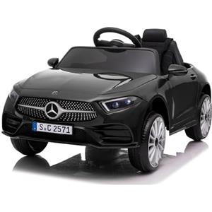 Baroni Toys Macchina Elettrica per Bambini Mercedes AMG Baby car Elettrica Full Optional Nera, Auto Telecomandata con Sedile in Plastica e Porte Apribili, Battera 12V, Carico fino a 30 Kg