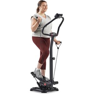 Sunny Health & Fitness SF-S021055 - Stepper con doppia funzione, capacità di 150 kg, con bande di resistenza, risparmio di spazio e basso impatto con app SunnyFit®, connettività migliorata
