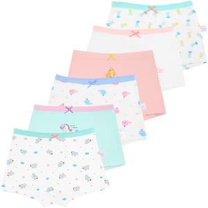 Alaoo Bambina Mutande Mutandine,6 Pezzi Boxer Bambina Intimo Mutande, Biancheria Intima dei Cartoni Animati per Bambini, Morbido e Confortevole, Adatto a bambine dai 2 ai 3 anni(C-130 Iarde-6-7anni)