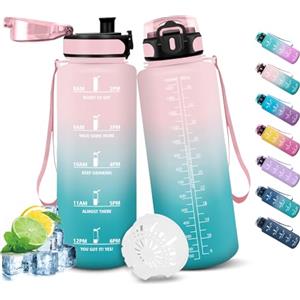 HoneyHolly Borraccia 1,5 Litri, Sportiva Prova di Perdite, Water Bottle, Sportiva Tempo, Borraccia Sportiva, con Filtro, Borracce Palestra per Fitness, Ciclismo, Scuola, Ufficio