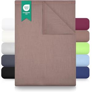 GREEN MARK Textilien lenzuolo piano 100% cotone - Lenzuolo classico senza elastico, morbido sulla pelle, facile da mantenere, lavabile ad alta temperatura - Beige Sabbia - 240 x 275 cm