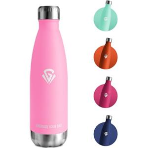 JAPORIA Bottiglia Termica 500ml, Bottiglia Acciaio Inox, Senza BPA, Isolamento Doppia Parete, Borraccia Termica per Ufficio, Scuola, Sport, Viaggi