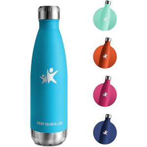 JAPORIA Bottiglia Termica 500ml, Borraccia Acciaio Inox, Senza BPA, a Prova di Perdite, Borraccia Termica per Ragazze, Scuola, Viaggio