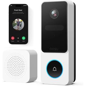 aosu Videocitofono wifi 2K Video Campanello senza fili da Esterno, 170°Angolo Visuale, Rilevamento Umano PIR, Rilevamento Delle Parcelle, Notturn Visione, Audio Bidirezionale, Funziona con Alexa