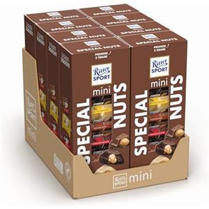 RITTER SPORT Mini Tower 116g Special Nuts, Mix Cioccolatini, 3 Gusti, Cioccolato al Latte Extra Con Nocciole, Cioccolato Fondente Con Nocciole, Cioccolato Bianco Con Nocciole, 8 Mini Tower da 7 Pezzi