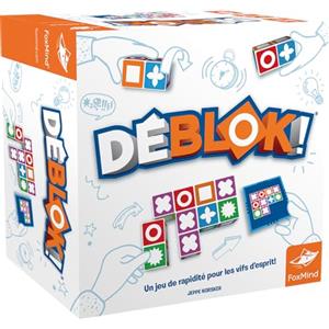 Asmodee - FoxMind - DEBLOK! - Gioco d'atmosfera per bambini a partire dai 6 anni - 60 sfide - 2 livelli di gioco - 5 livelli di difficoltà - Gioco di osservazione e velocità - versione francese