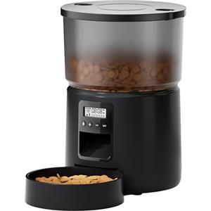 BEMOONY Distributore Automatico Cibo Gatti - Dispenser Cibo Cani con Timer Programmabile - 1-6 Pasti al Giorno - Distributore Cibo Cani con Premere Sulla Copertina e Funzione di Registrazione 10s - 3L