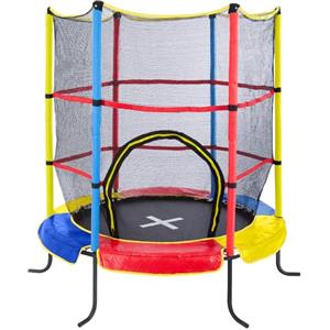 Ultrasport Mini Trampolino Happy Jump per Bambini dai 3 ai 5 Anni, con Rete di Sicurezza, Supporto Stabile, Sistema di funi Elastiche, Utilizzabile all'Esterno o all'Interno, Ø 140 cm