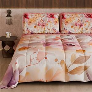 PETTI Artigiani Italiani - Trapunta Invernale, Piumone Invernale, Trapunta Matrimoniale Double Face Tinta Unita e Stampa Digitale Floreale 25 2, 100% Microfibra, Made in Italy