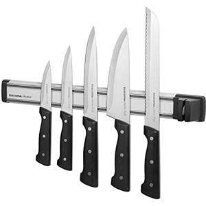 Tescoma Barra Magnetica Porta Coltelli con Affilatore - Acciaio Inossidabile Grigio, Design Professionale e Funzionale