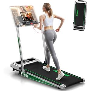 FOUSAE Tapis Roulant Pieghevole, Inclinazione del 10%,Tapis Roulant 5 in 1 per la casa con,10 km/h, Display LED a Schermo Intero, Motore Brushless da 2,75 HP, 150 kg, 12 HIIT e Telecomando Magnetico.