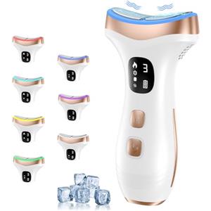 PKBD Massaggiatore Viso Lifting Elettrico Antirughe: Dispositivo di Bellezza a 15℃ del Freddo e 45℃ Terapia del Caldo - EMS Face Massager con 7 Modi 7 LED - Gua Sha Radiofrequenza Rassodante Collo Viso