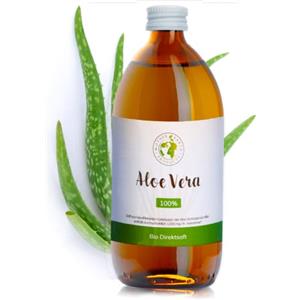 Mother Earth Products Succo di aloe vera puro da bere, 100% succo biologico, dall'interno della foglia di Aloe Vera, senza aloina, 1200 mg/l Aloverose (500 ml)