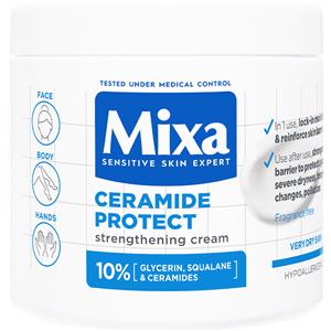 Mixa Ceramide Protect - Crema Idratante e Rinforzante per Pelli Sensibili e Molto Secche, 400 ml